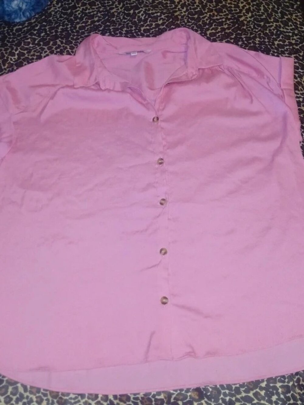 Rose & Olive Pink Button Down Blouse Womens S